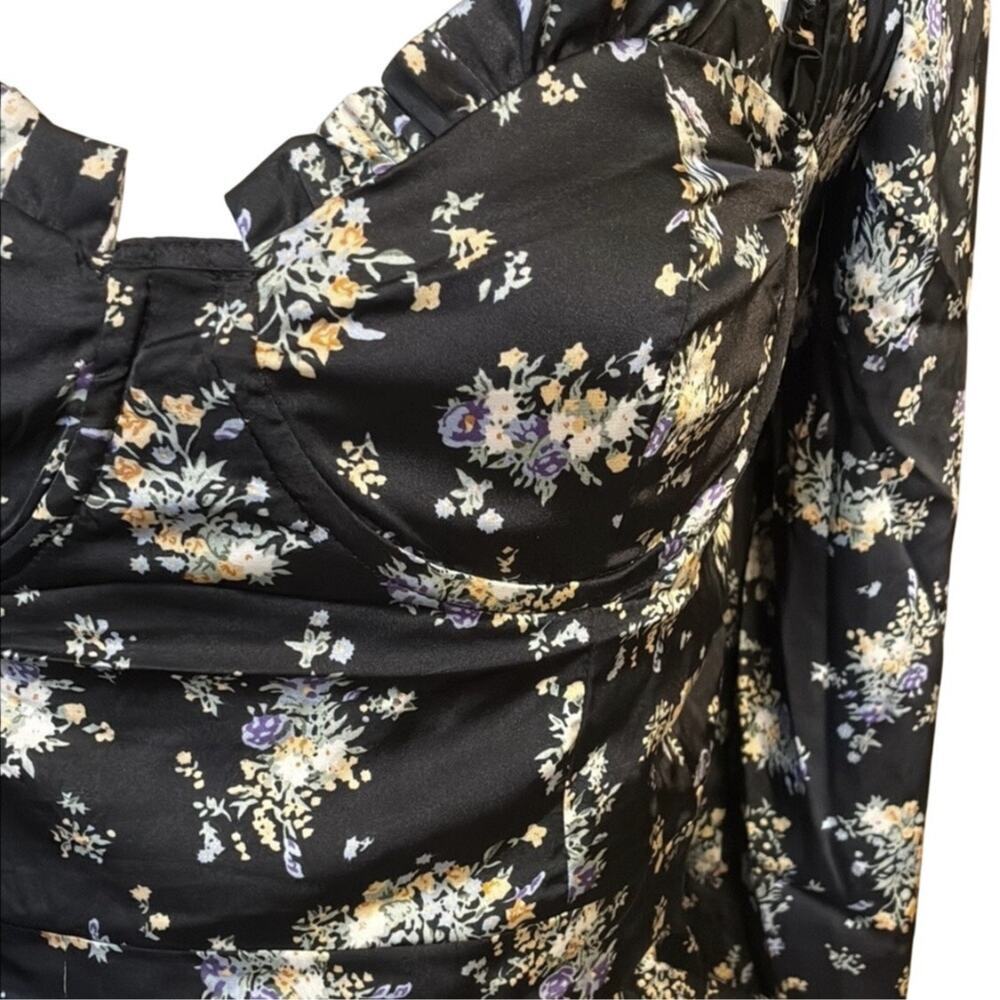 ASTR Floral Corset Peplum Top NWT Medium Cottagecore Bustier Blouse Wm's Medium - Picture 5 of 10